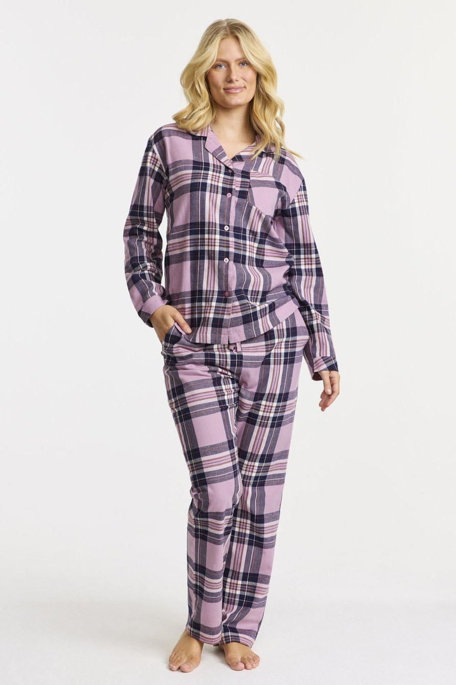 Sov & Mysklader Damella | Flanellpyjamas - Light Heather